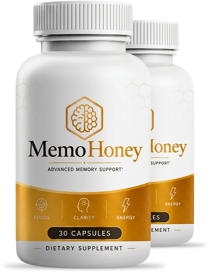 MemoHoney cognitive support capsule bottles